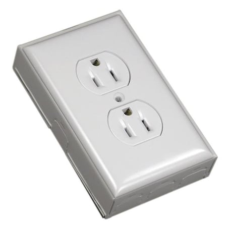 Plugit Duplex Metal Raceway Outlet Box - White PL864841